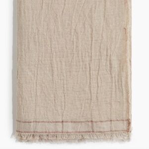 H&M Beige and Brown Linen Scarf 71x28